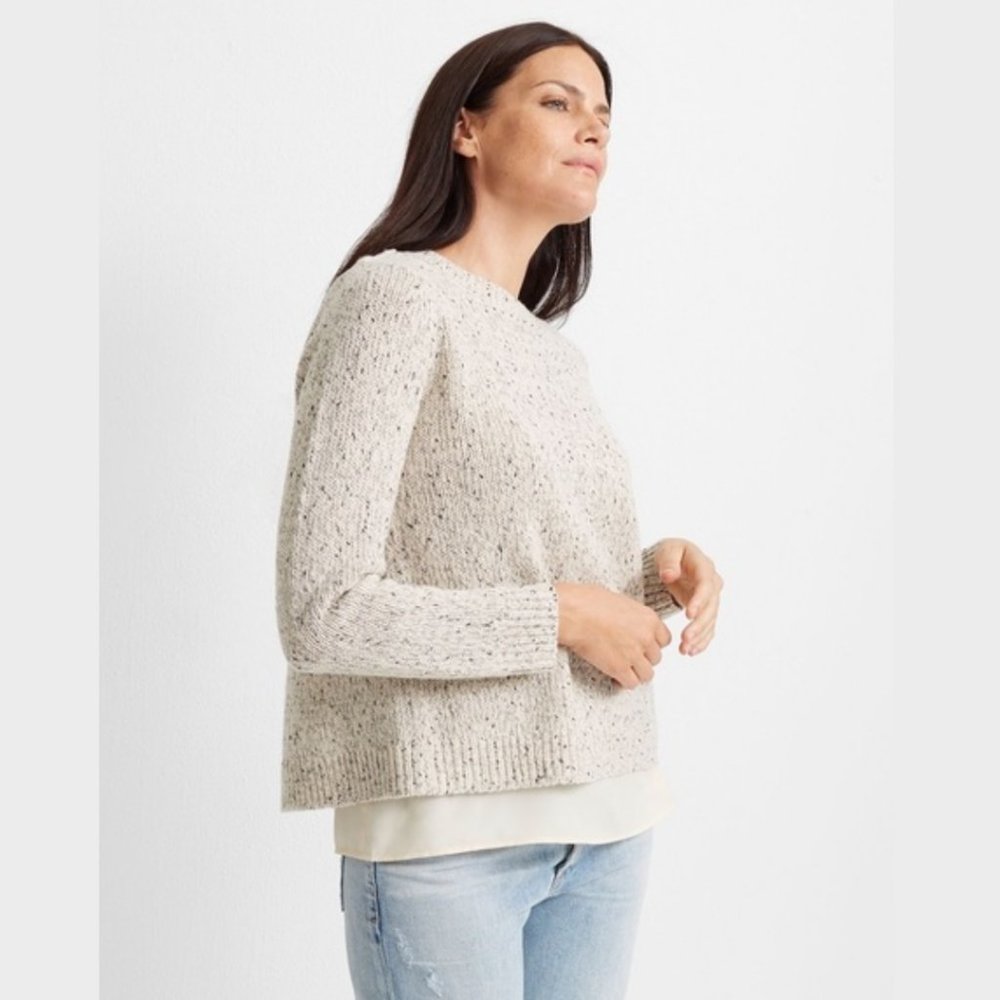 • Club Monaco • Split-Back Wool-Blend Woven Sweater Sz M